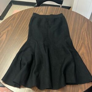 Apricot black knit tulip skirt